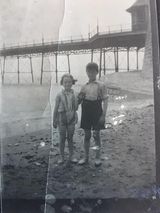 Joan and Dennis Bishop next to the old Iron Pier (mother and uncle of local resident Carole Copeland)
